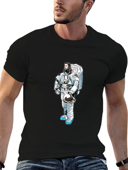Astronaut Graphic T-Shirt - Black Cotton Tee