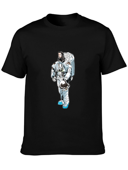 Astronaut Graphic T-Shirt - Black Cotton Tee