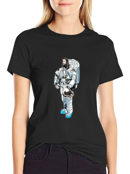 Astronaut Graphic T-Shirt - Black Cotton Tee