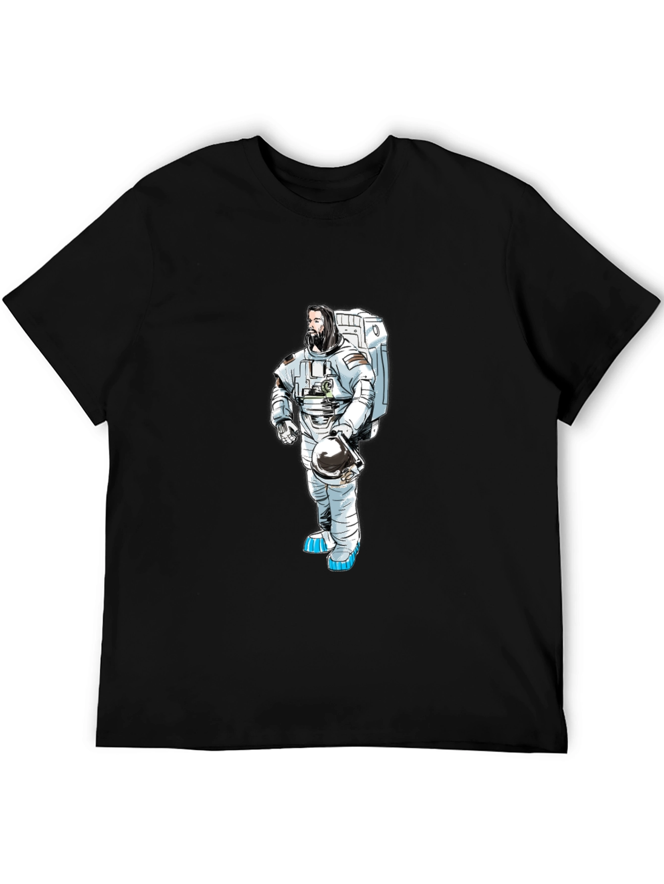 Astronaut Graphic T-Shirt - Black Cotton Tee