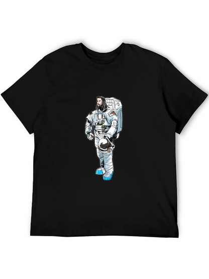 Astronaut Graphic T-Shirt - Black Cotton Tee