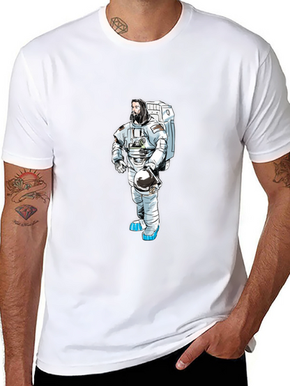 Astronaut Graphic T-Shirt - Black Cotton Tee