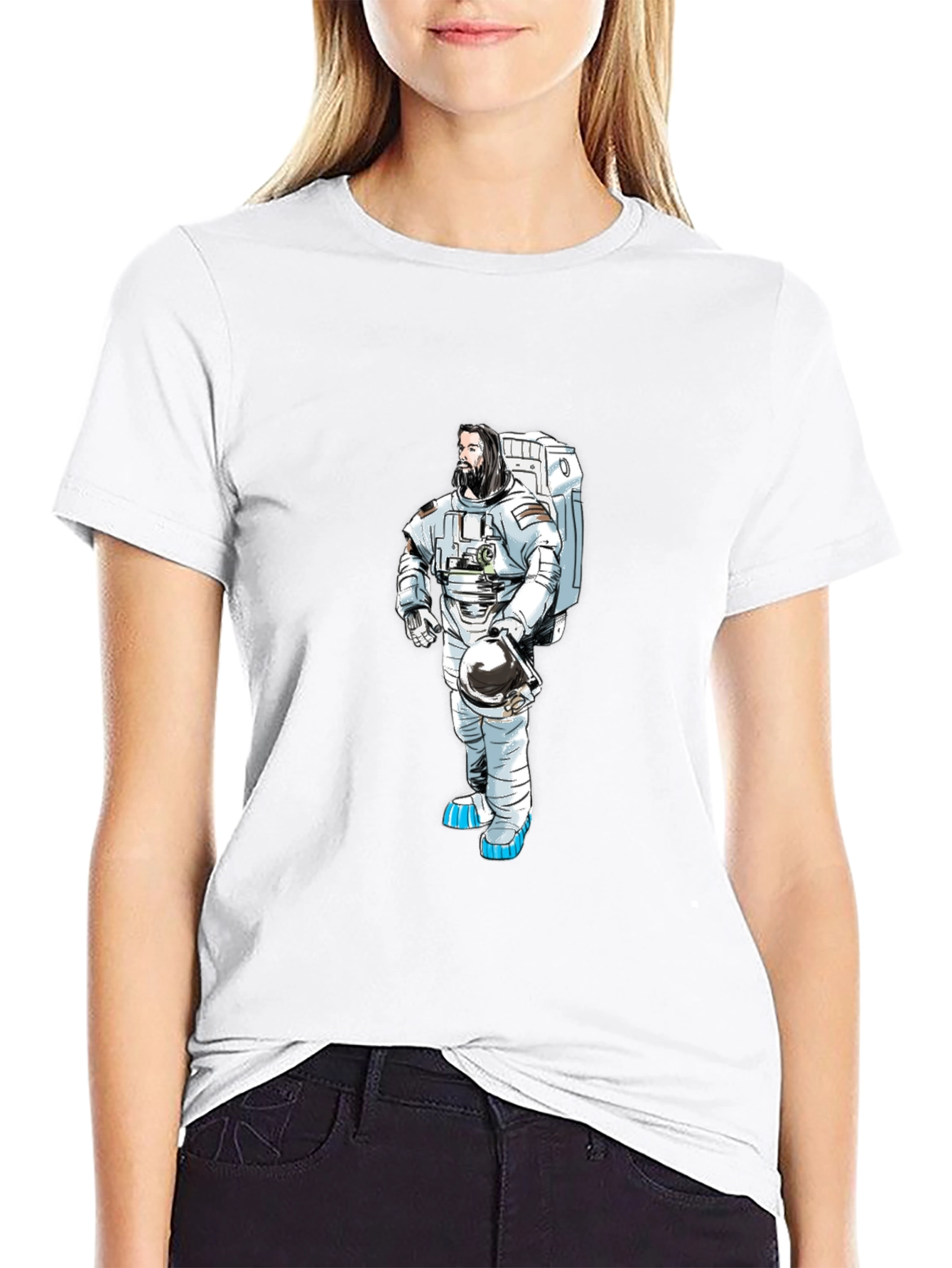 Astronaut Graphic T-Shirt - Black Cotton Tee