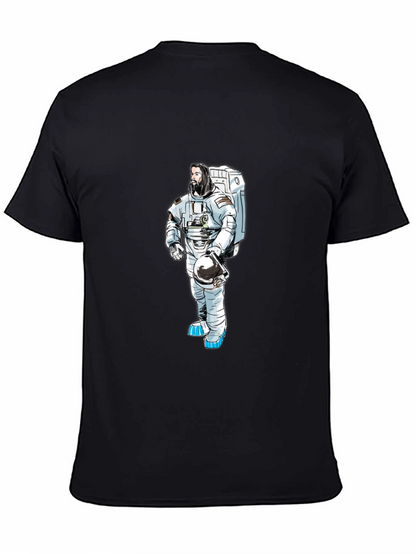 Astronaut Graphic T-Shirt - Black Cotton Tee
