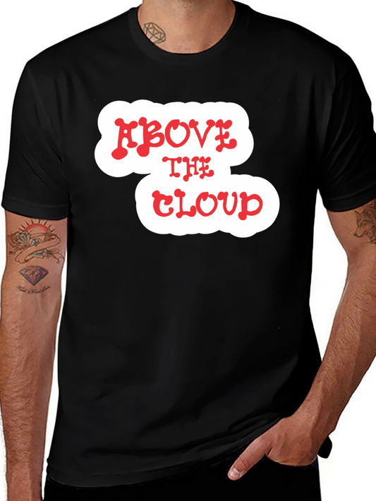 Above The Cloud Graphic Print Black T-Shirt