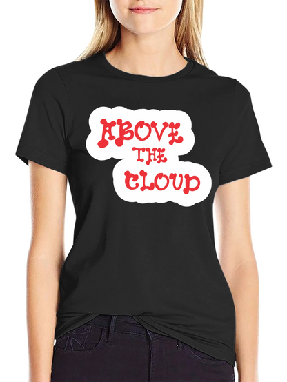 Above The Cloud Graphic Print Black T-Shirt