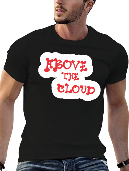 Above The Cloud Graphic Print Black T-Shirt