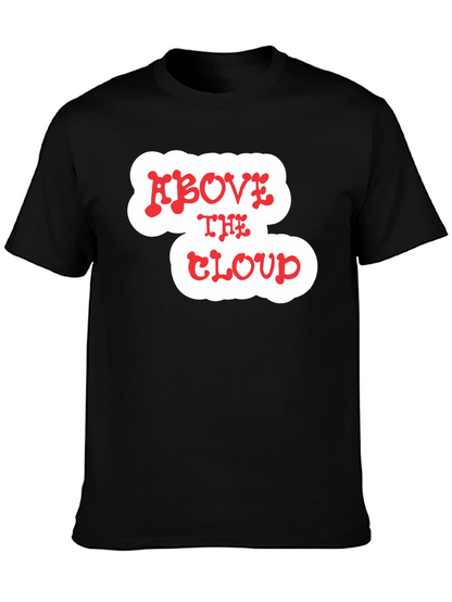 Above The Cloud Graphic Print Black T-Shirt