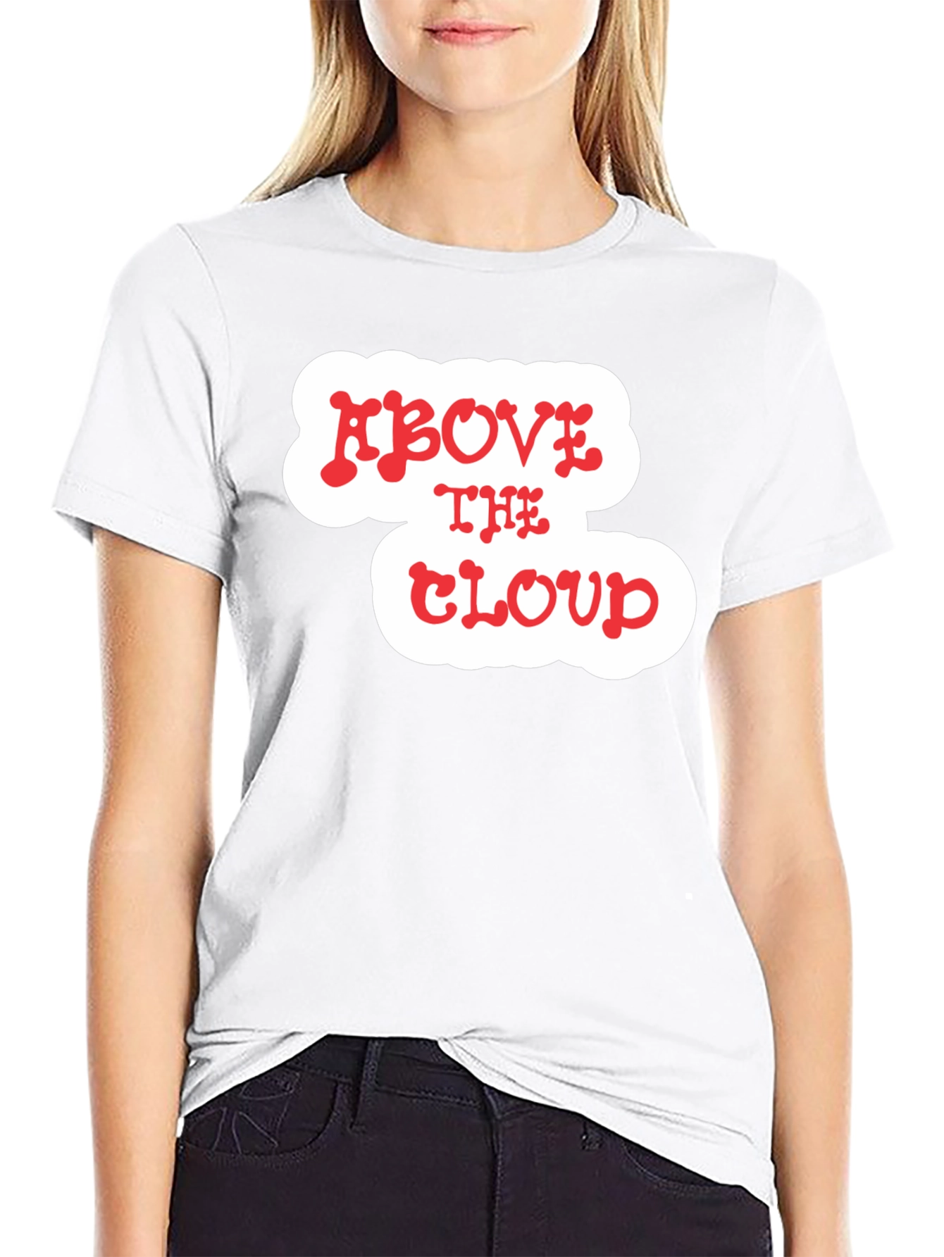Above The Cloud Graphic Print Black T-Shirt