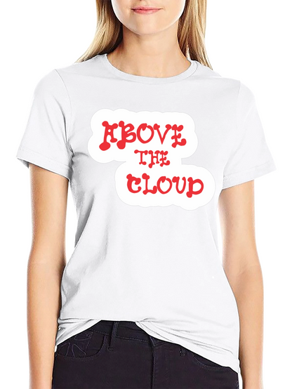Above The Cloud Graphic Print Black T-Shirt