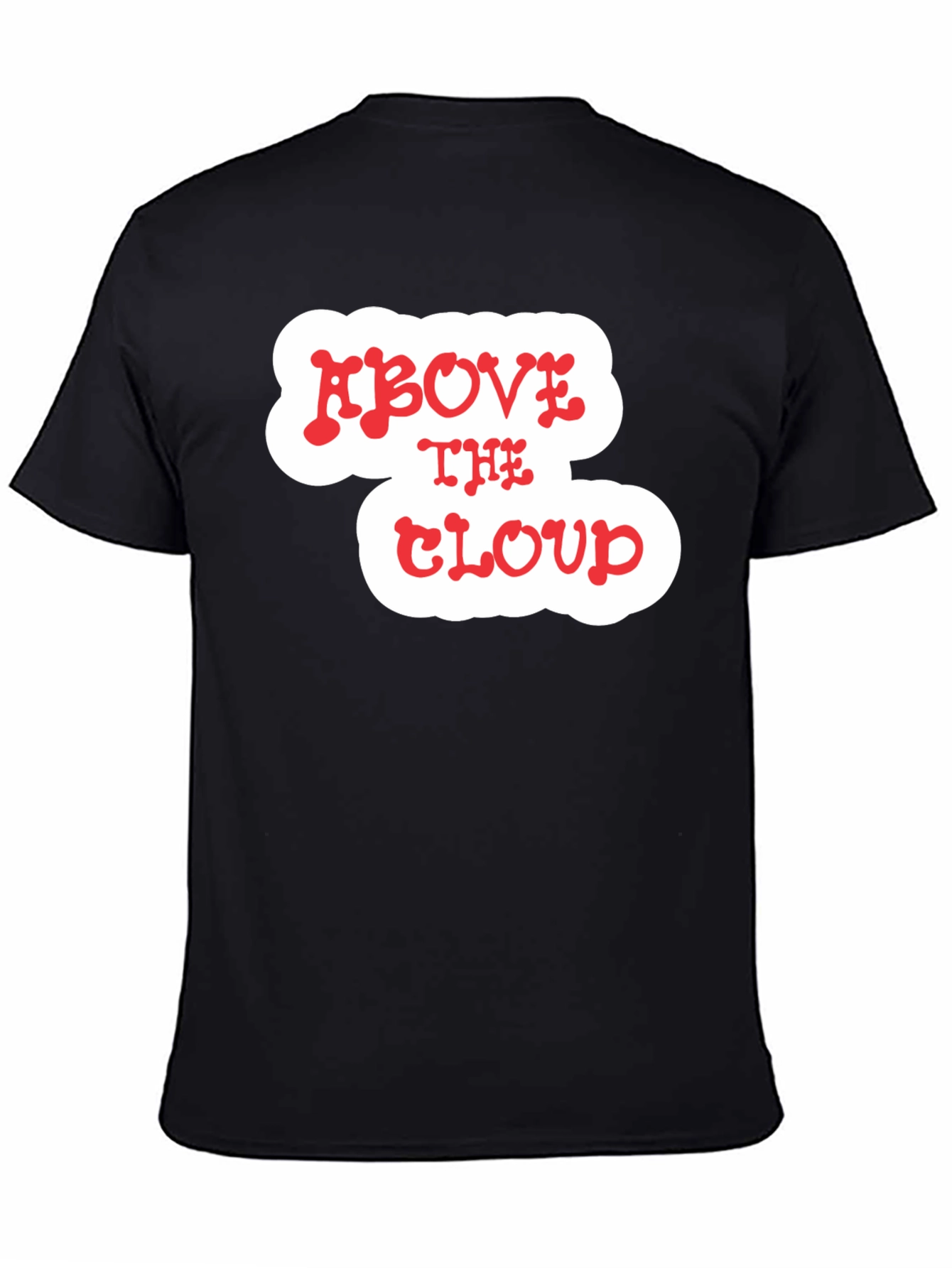 Above The Cloud Graphic Print Black T-Shirt