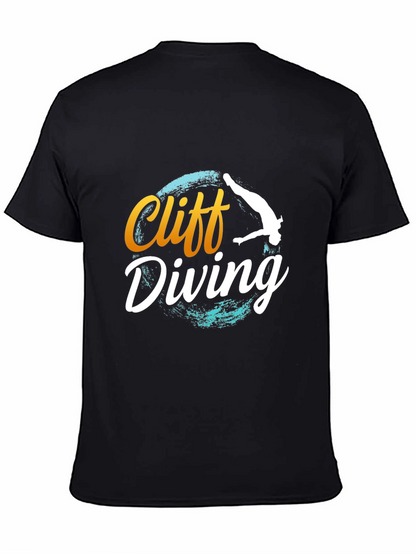 Cliff Diving T-Shirt - Black Graphic Tee