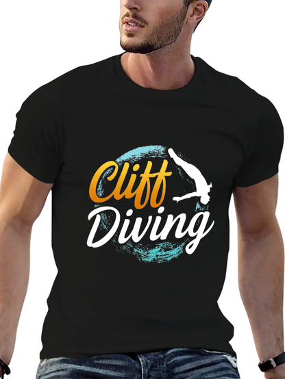 Cliff Diving T-Shirt - Black Graphic Tee