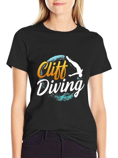 Cliff Diving T-Shirt - Black Graphic Tee