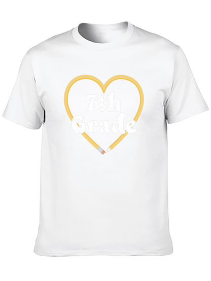 7th Grade Teacher Heart Pencil T-Shirt