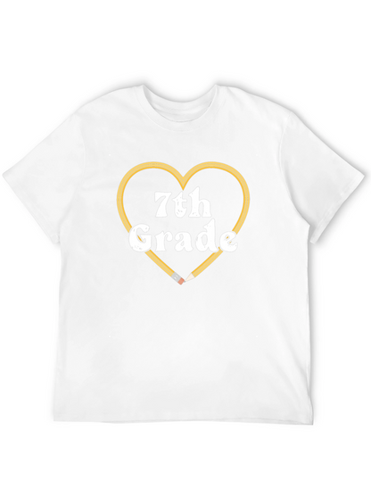 7th Grade Teacher Heart Pencil T-Shirt