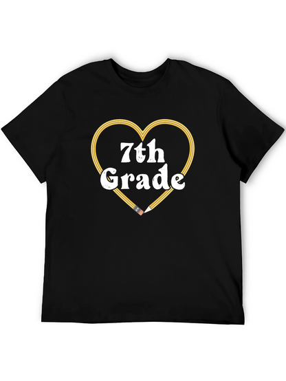 7th Grade Teacher Heart Pencil T-Shirt