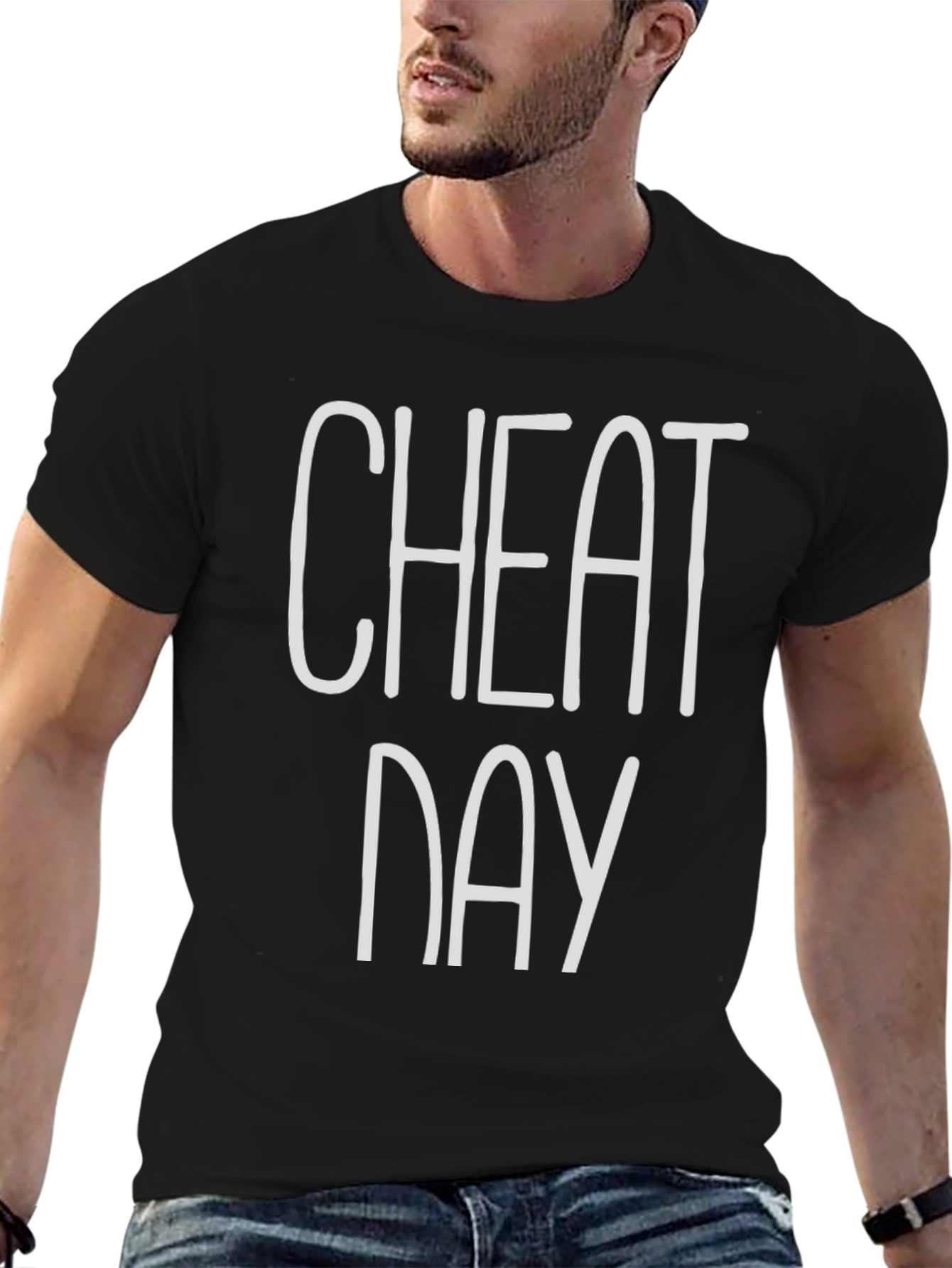 Cheat Day Black Graphic T-Shirt