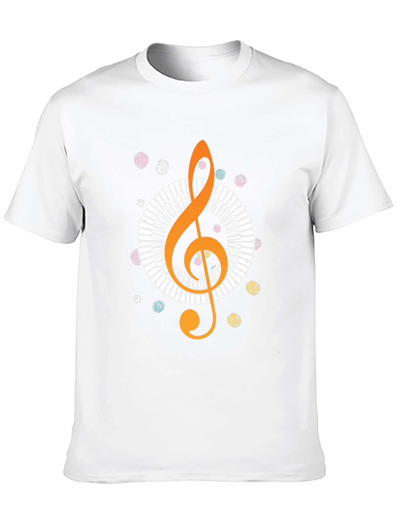 Music Lovers T-Shirt: Treble Clef & Piano Design