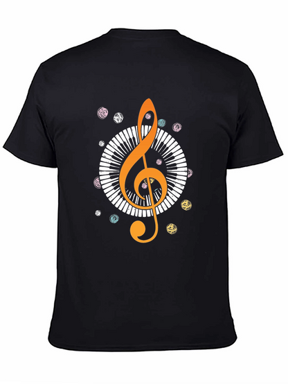 Music Lovers T-Shirt: Treble Clef & Piano Design
