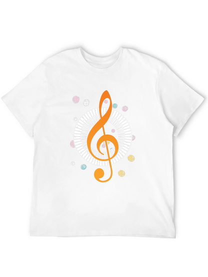 Music Lovers T-Shirt: Treble Clef & Piano Design