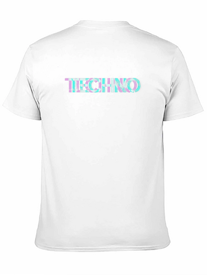 Techno Graphic Print Crew Neck T-Shirt