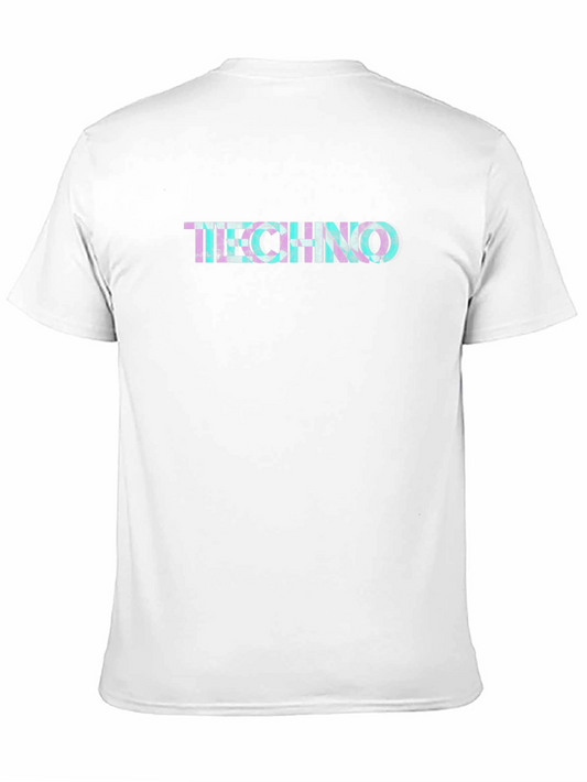 Techno Graphic Print Crew Neck T-Shirt