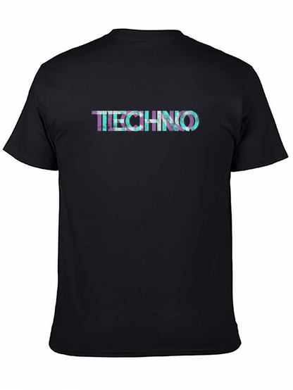 Techno Graphic Print Crew Neck T-Shirt