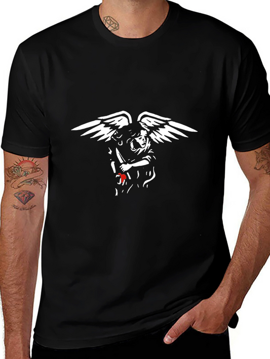 Angel with Knife Black T-Shirt