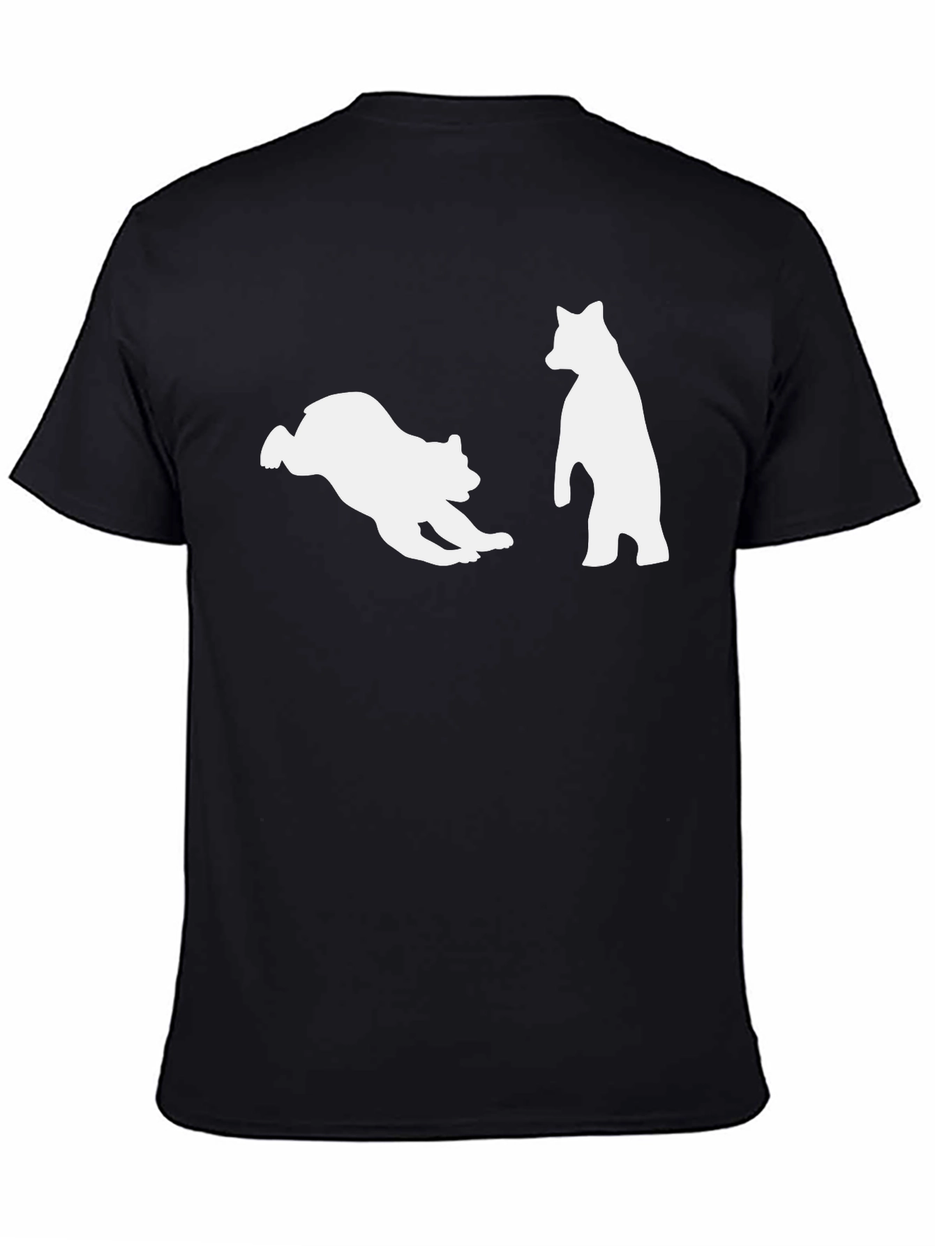 Playful Bear Graphic Tee - Black Cotton Comfort
