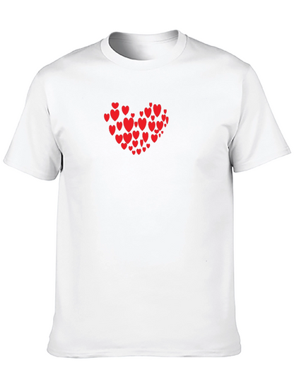 Heart Print Black T-Shirt