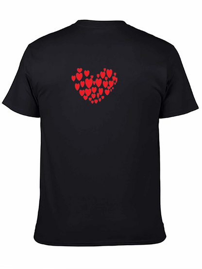 Heart Print Black T-Shirt