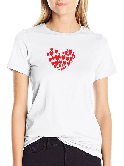 Heart Print Black T-Shirt