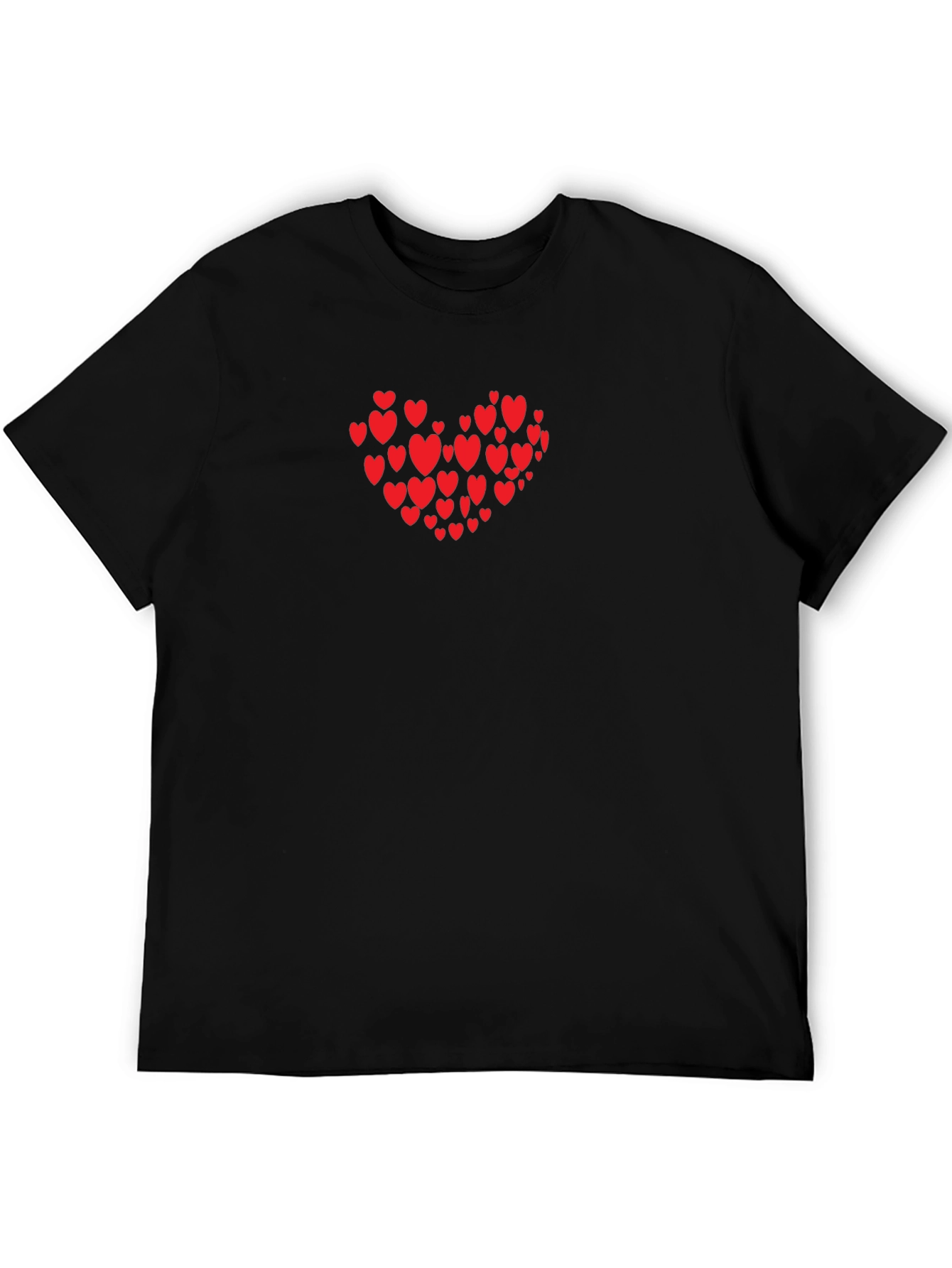 Heart Print Black T-Shirt