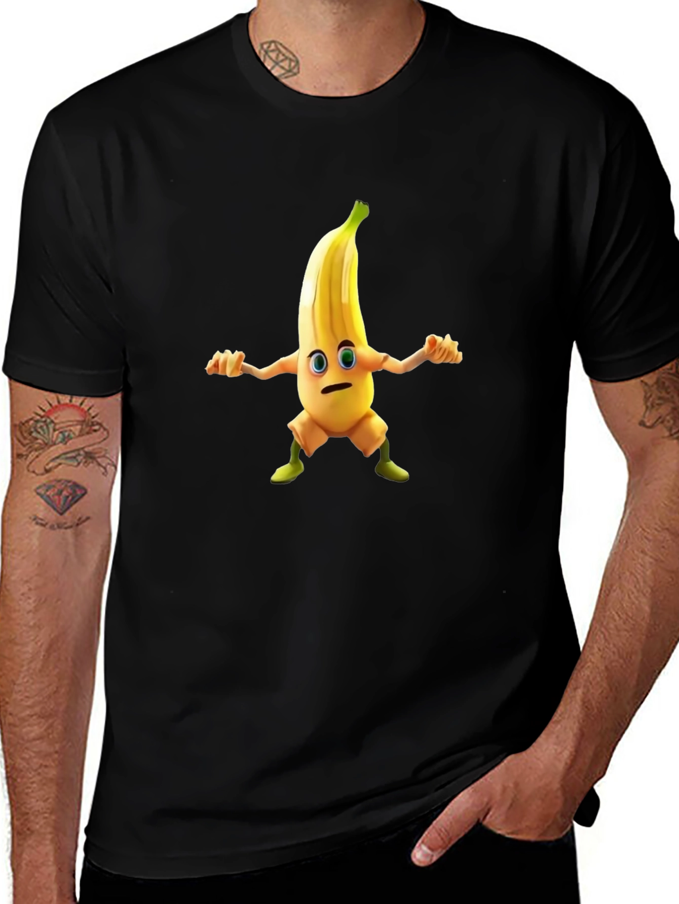 Banana Character Black T-shirt