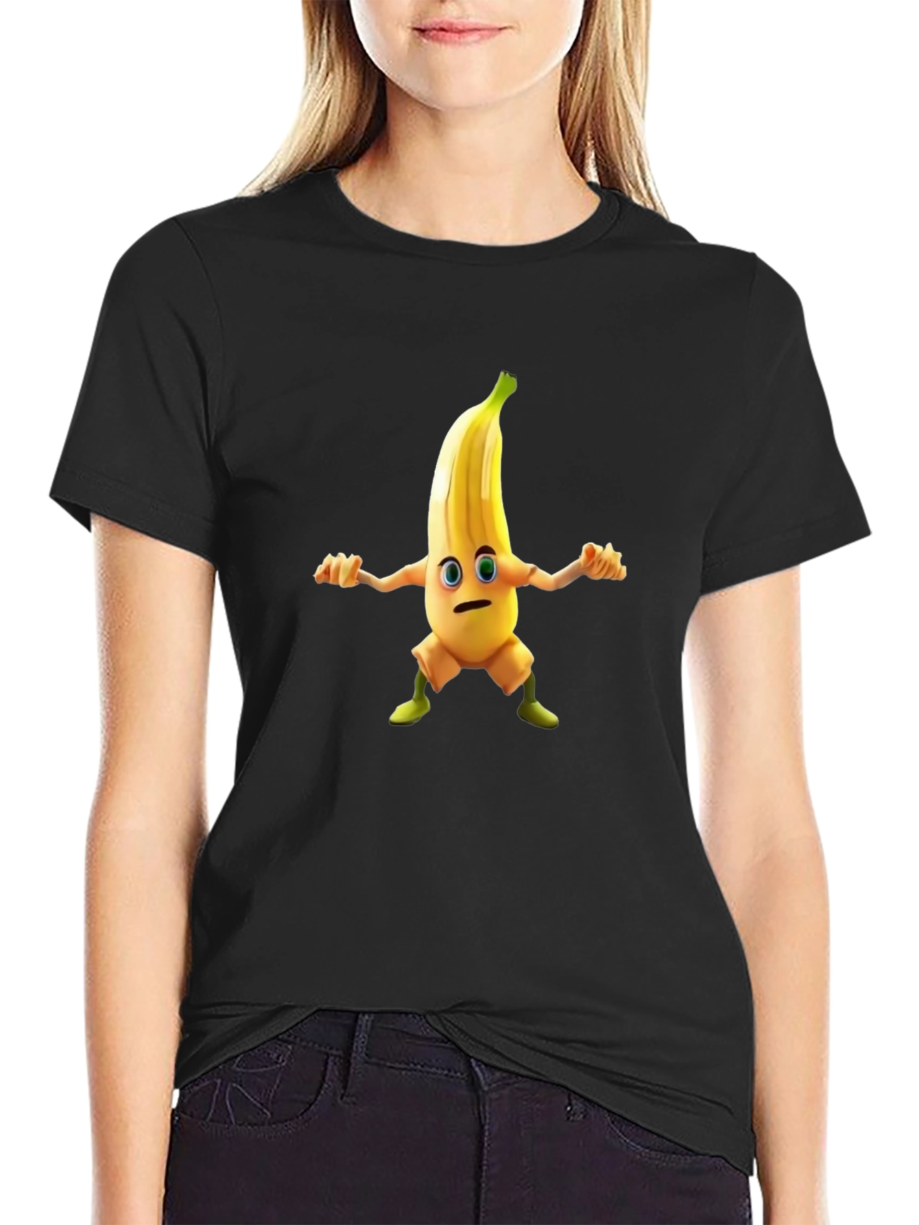 Banana Character Black T-shirt