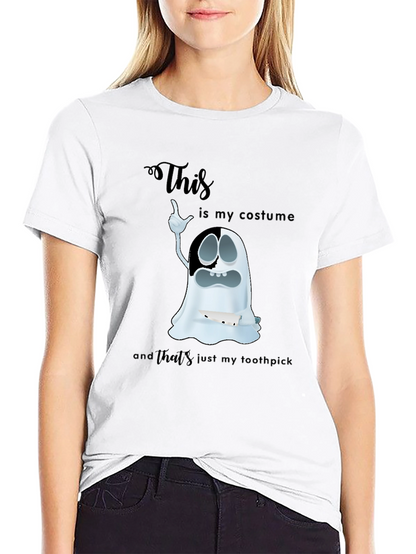 Humorous Ghost Costume Graphic T-Shirt