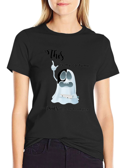 Humorous Ghost Costume Graphic T-Shirt