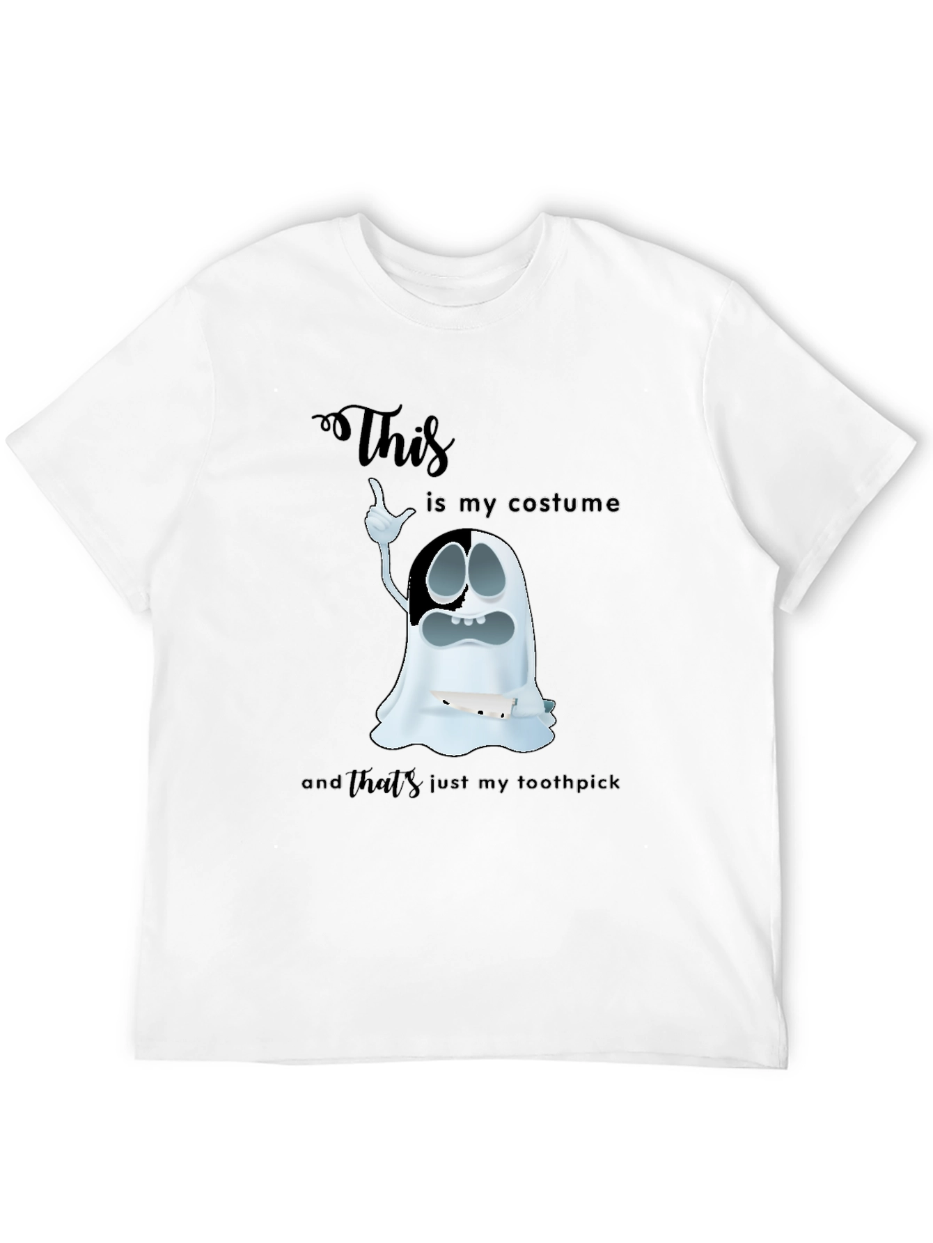 Humorous Ghost Costume Graphic T-Shirt