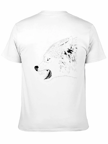 Mens Graphic Tee - Black Wolf Design