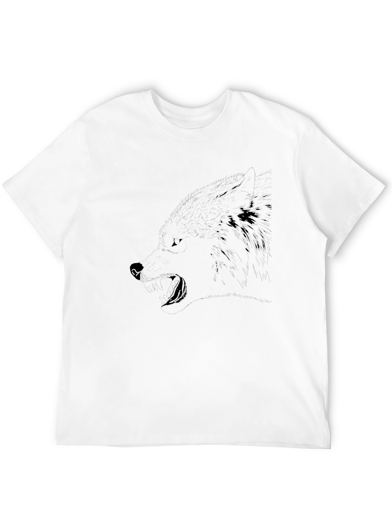 Mens Graphic Tee - Black Wolf Design