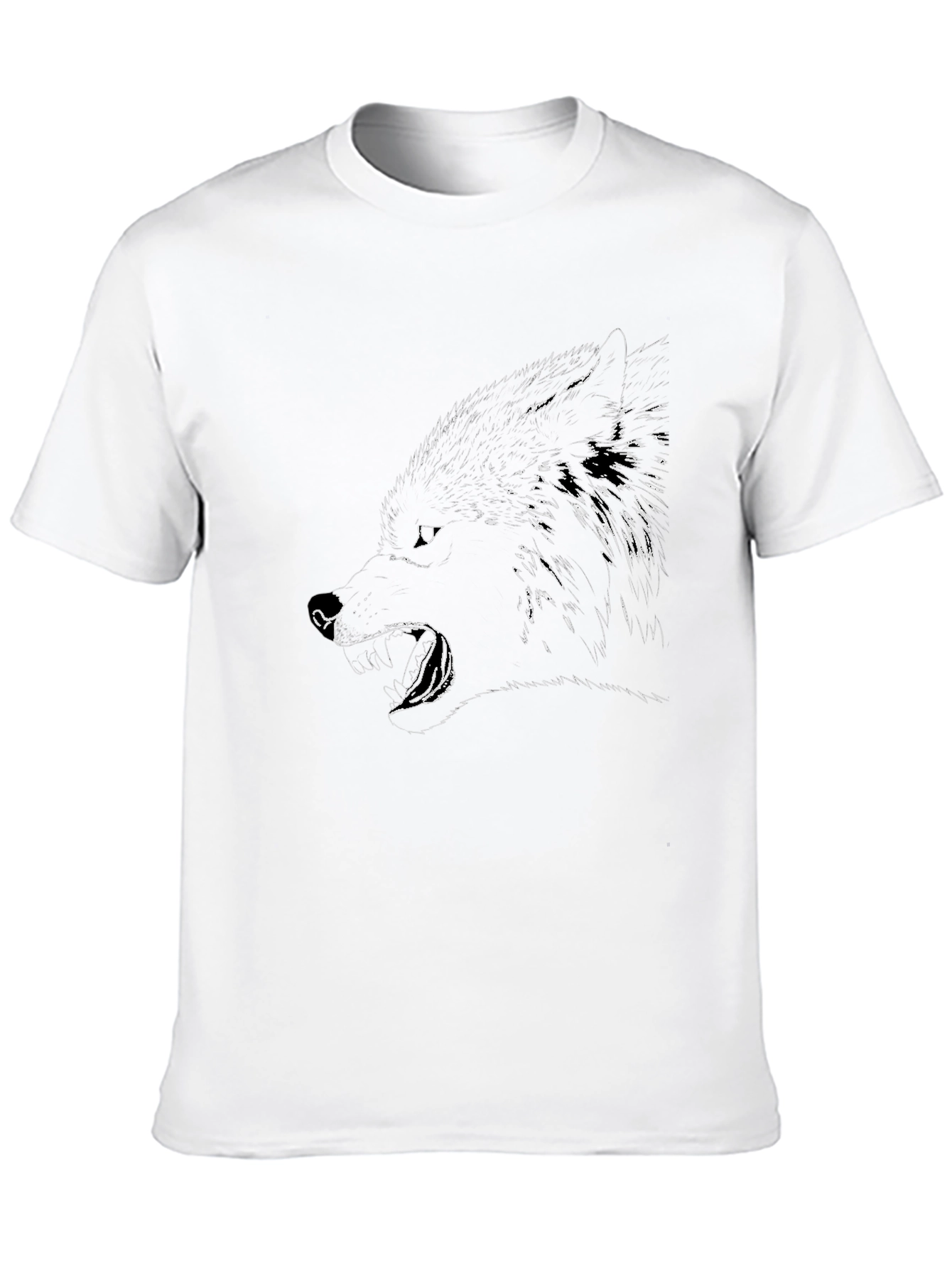 Mens Graphic Tee - Black Wolf Design