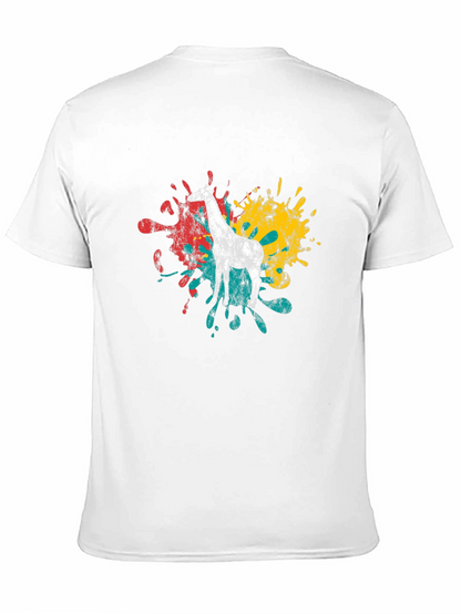 Giraffe Splatter Graphic Black T-Shirt