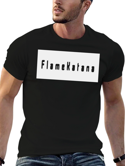 FlameKatana Black Graphic Tee - Stylish Cotton Comfort