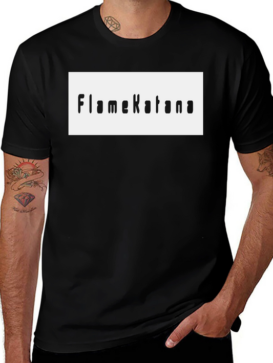 FlameKatana Black Graphic Tee - Stylish Cotton Comfort