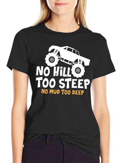 No Hill Too Steep Black Graphic Tee