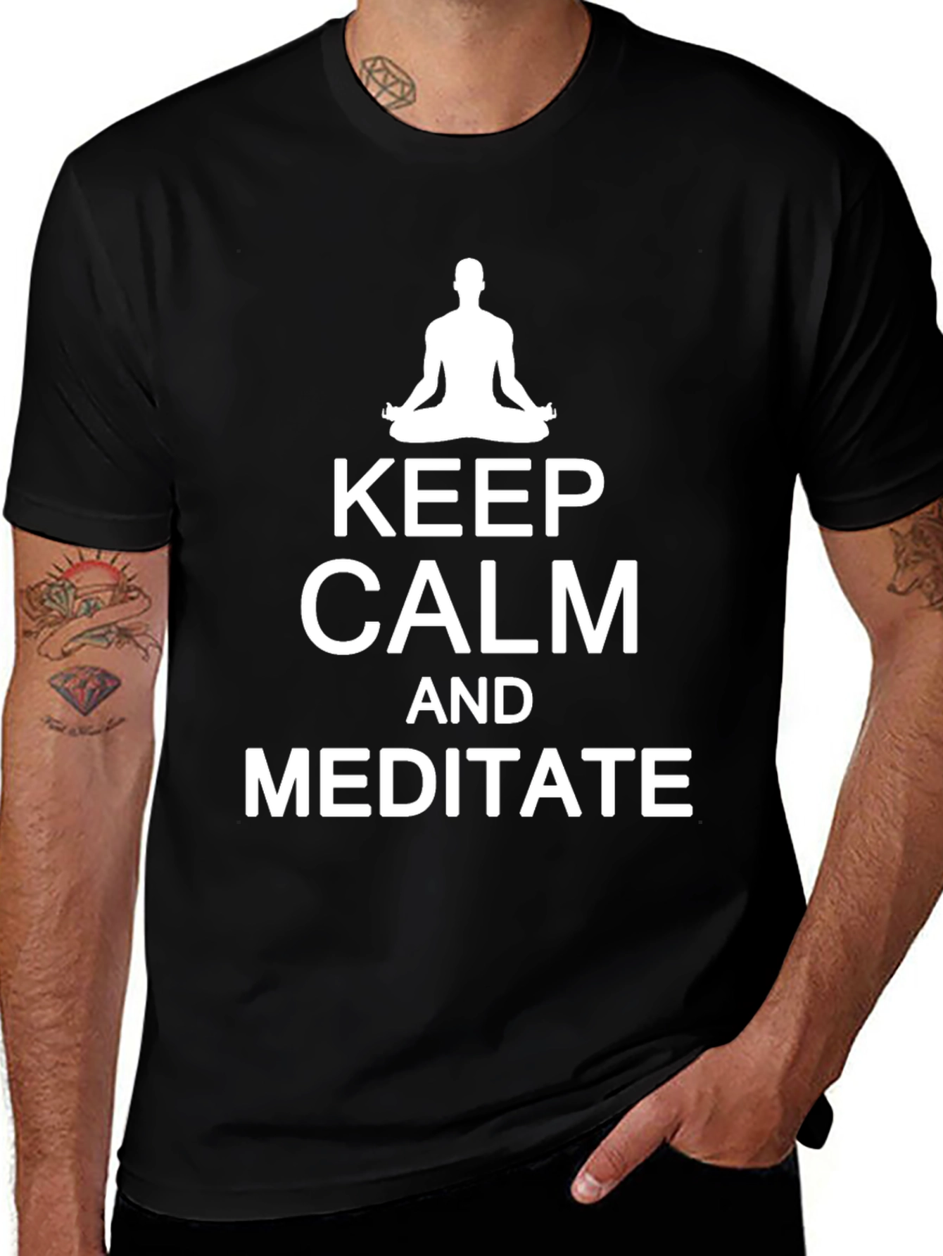 Keep Calm and Meditate Black T-Shirt