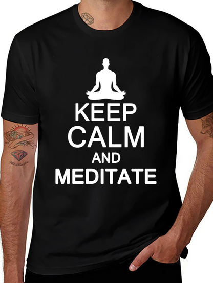 Keep Calm and Meditate Black T-Shirt