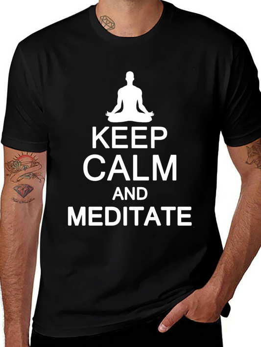Keep Calm and Meditate Black T-Shirt