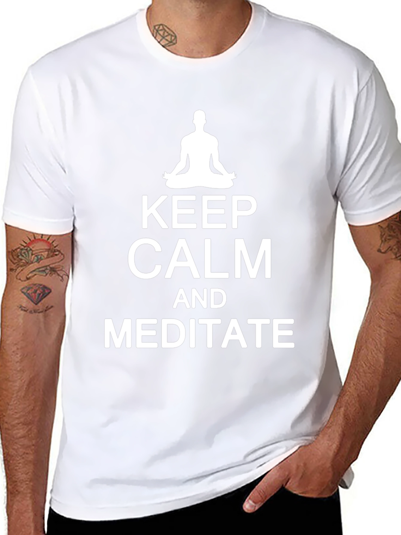 Keep Calm and Meditate Black T-Shirt